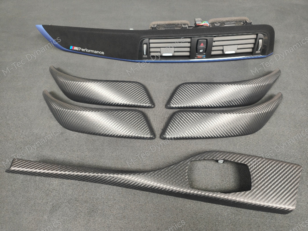 BMW F20 LCI-2 INTERIOR TRIM SET - 3D CARBON / BLUE ACCENT