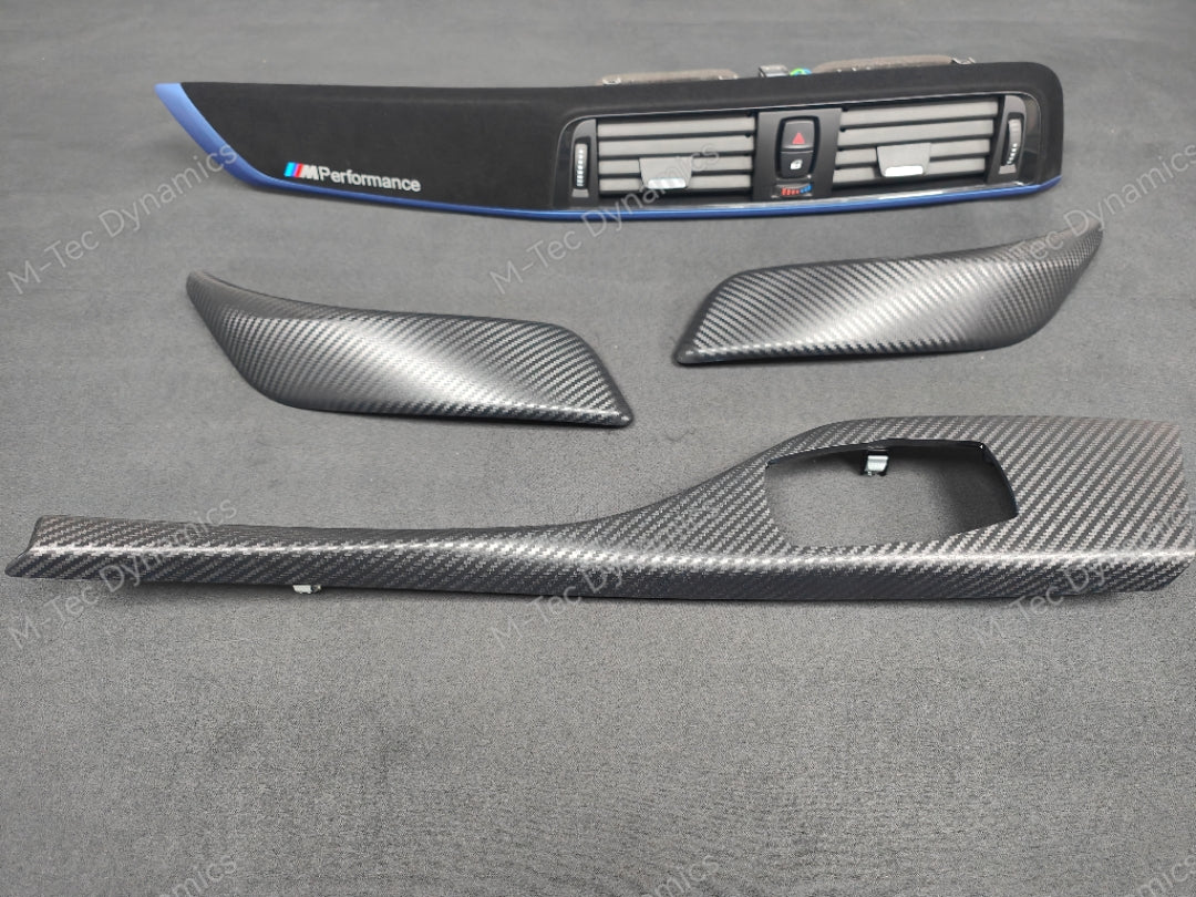 BMW F21 F22 LCI-2 CUSTOM INTERIOR TRIM SET - 3D CARBON / BLUE ACCENT