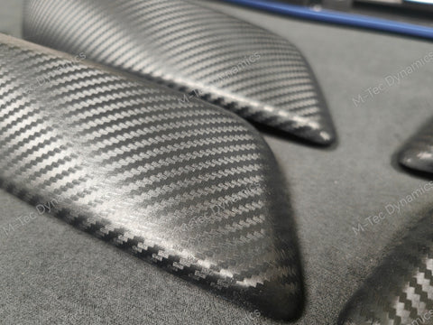 BMW F20 F21 F22 F23 LCI-2 CUSTOM INTERIOR TRIM SET - 3D MATT BLACK CARBON / BLUE ACCENT - WRAPPING SERVICE