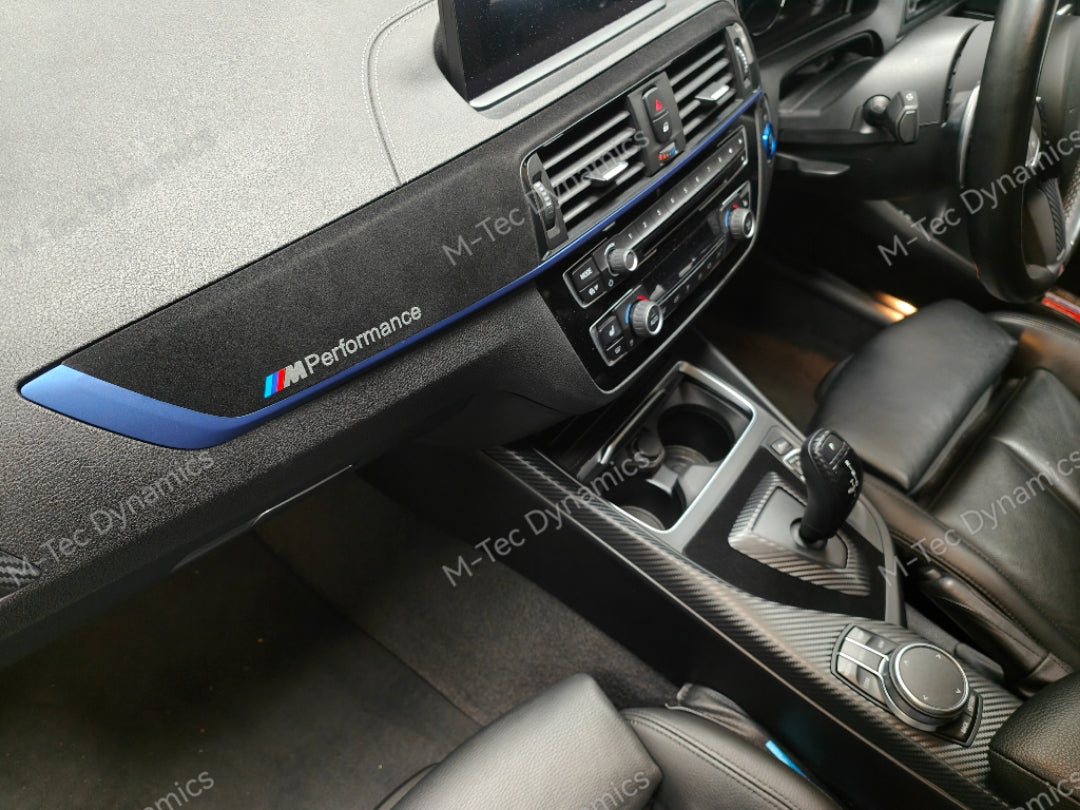 WRAPPING SERVICE - BMW F20 F21 F22 F23 LCI-2 INTERIOR TRIM SET - 3D CARBON / BLUE ACCENT