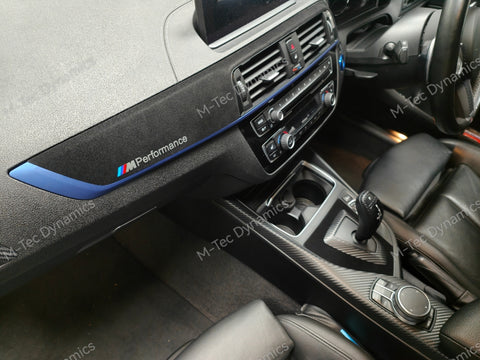 BMW F20 F21 F22 F23 LCI-2 CUSTOM INTERIOR TRIM SET - 3D MATT BLACK CARBON / BLUE ACCENT - WRAPPING SERVICE