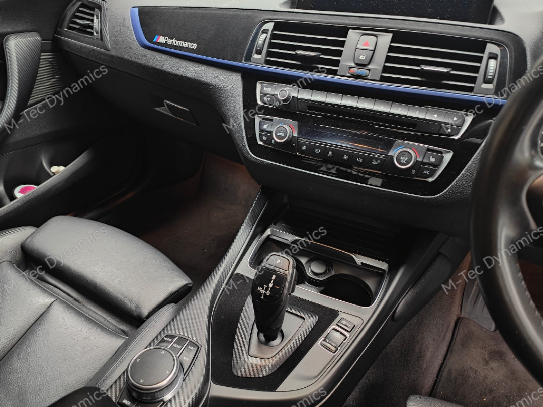 WRAPPING SERVICE - BMW F20 F21 F22 F23 LCI-2 INTERIOR TRIM SET - 3D CARBON / BLUE ACCENT