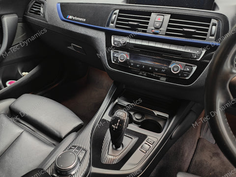 BMW F20 F21 F22 F23 LCI-2 CUSTOM INTERIOR TRIM SET - 3D MATT BLACK CARBON / BLUE ACCENT - WRAPPING SERVICE