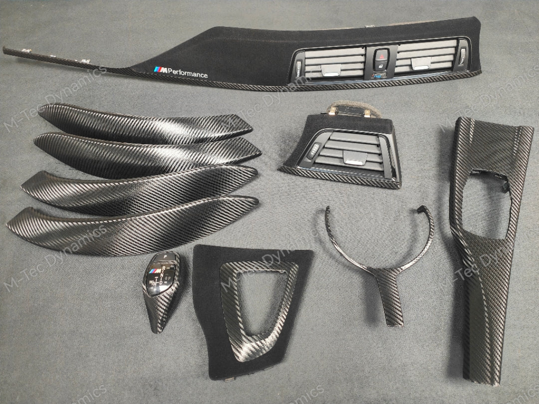 WRAPPING SERVICE - BMW F3X INTERIOR TRIM SET - PERFORMANCE STYLE / TEXTURED CARBON (F30 F31 F32 F33 F36)