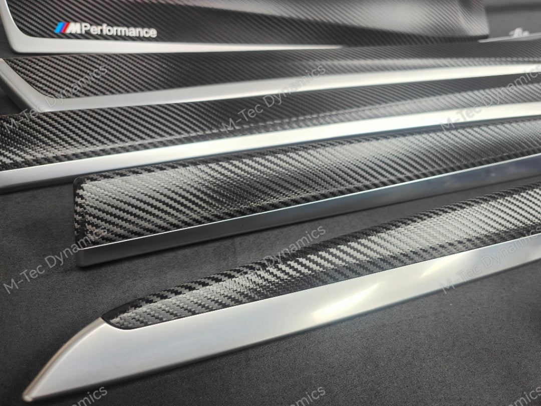 BMW F10 F11 AUTO INTERIOR TRIM SET - DEEP TEXTURED GLOSSY BLACK CARBON (MTD-TEX)