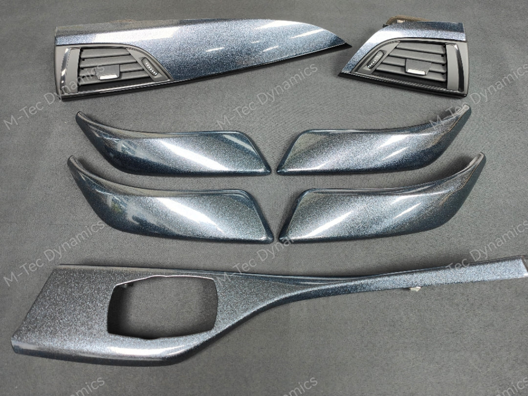 BMW F20 F21 F22 INTERIOR TRIM SET - METALLIC SPARKLE GREY / GLOSS BLACK ACCENT