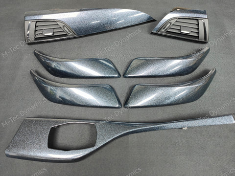 BMW F20 F21 F22 INTERIOR TRIM SET - METALLIC SPARKLE GREY / GLOSS BLACK ACCENT (#4)