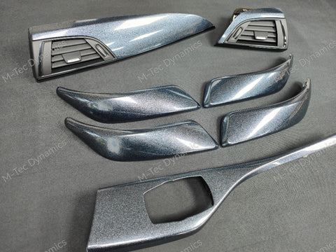 BMW F20 F21 F22 INTERIOR TRIM SET - METALLIC SPARKLE GREY / GLOSS BLACK ACCENT (#4)