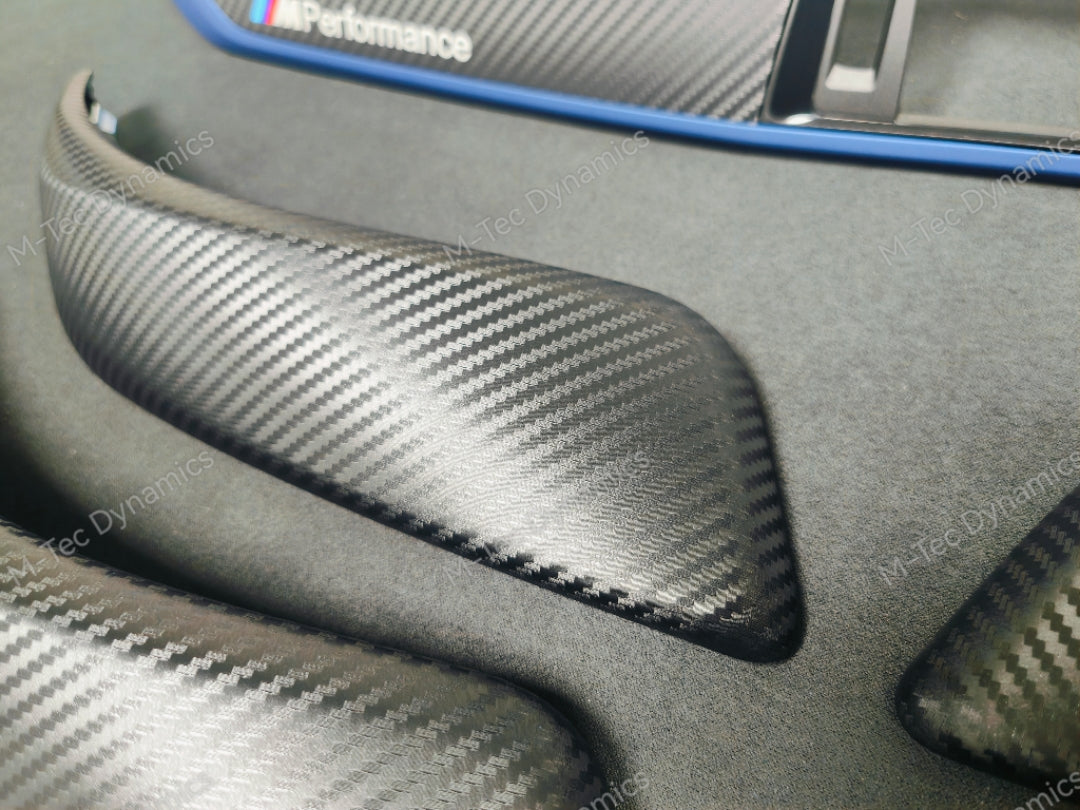 BMW F20 LCI-2 INTERIOR TRIM SET - 3D CARBON / BLUE ACCENT