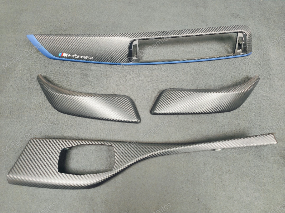 BMW F21 F22 LCI-2 INTERIOR TRIM SET - 3D CARBON / BLUE ACCENT