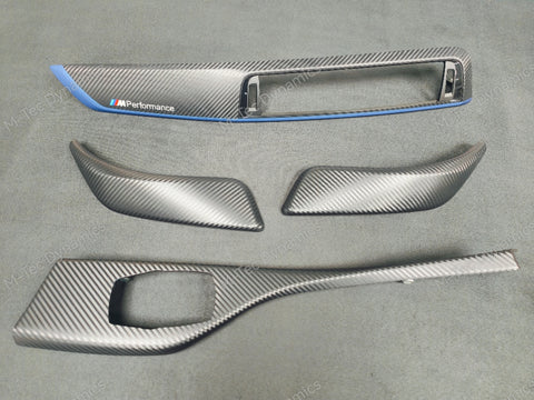 BMW F22 COUPE LCI-2 INTERIOR TRIM SET - 3D CARBON / BLUE ACCENT