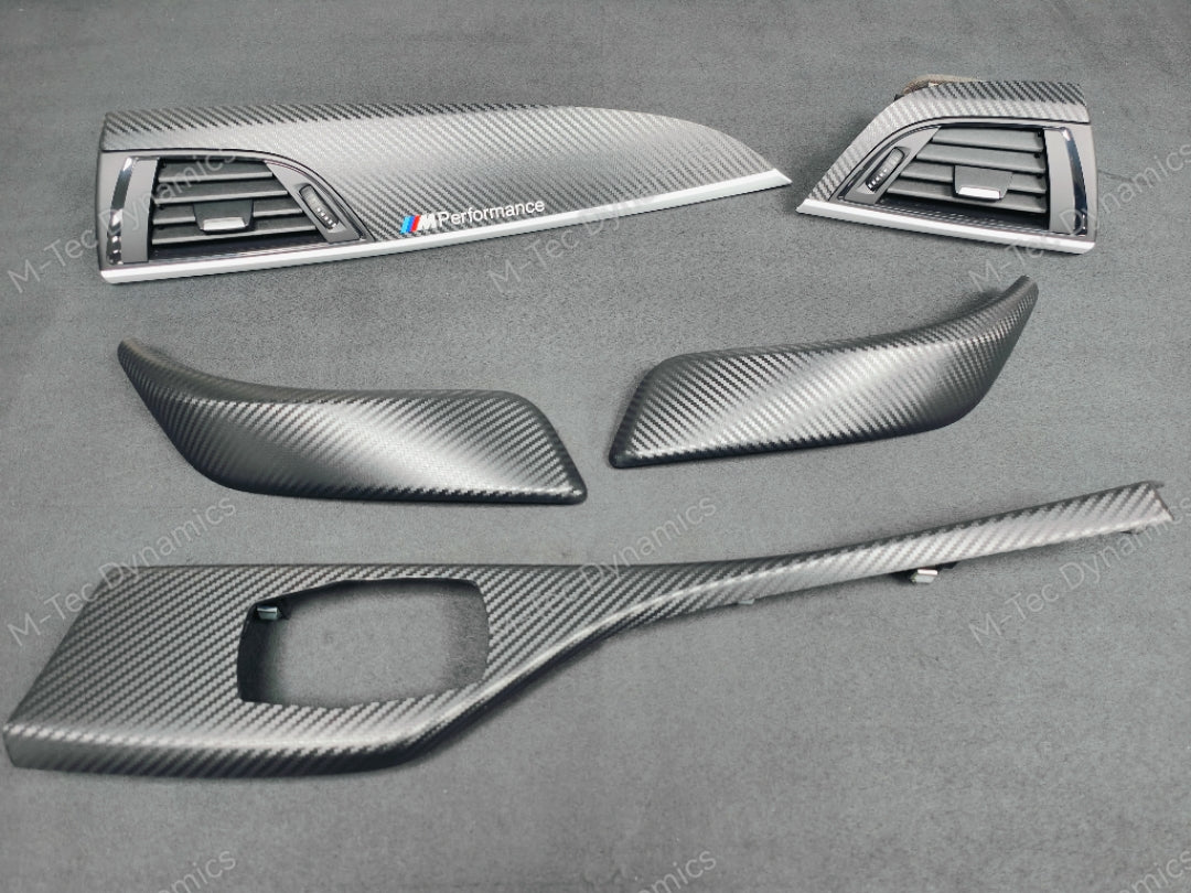 BMW F21 F22 INTERIOR TRIM SET - 3D CARBON / WHITE ACCENT
