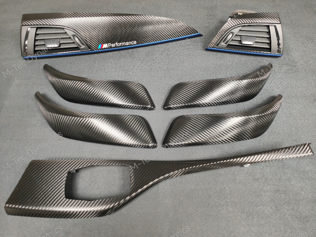 BMW F20 INTERIOR TRIM SET - TEXTURED CARBON / BLUE ACCENT