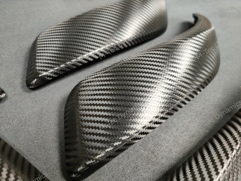 BMW F20 INTERIOR TRIM SET - DEEP TEXTURED GLOSSY CARBON / BLUE ACCENT (#19)