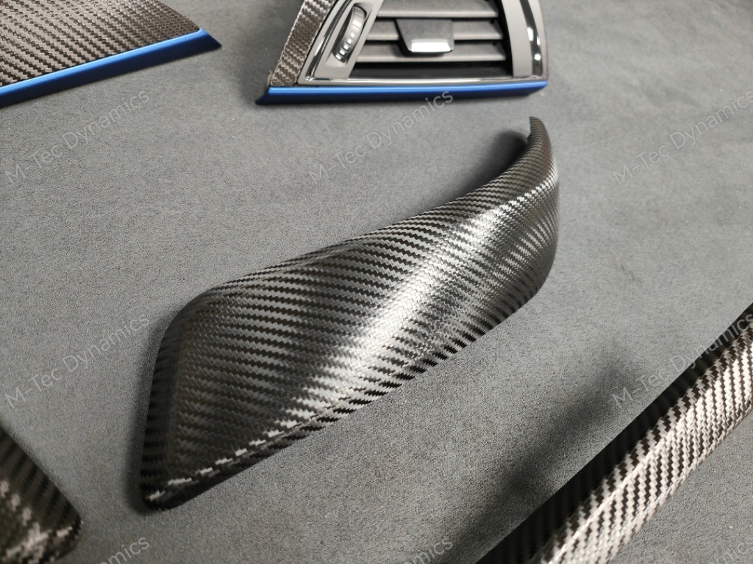 BMW F21 F22 INTERIOR TRIM SET - TEXTURED CARBON / BLUE ACCENT