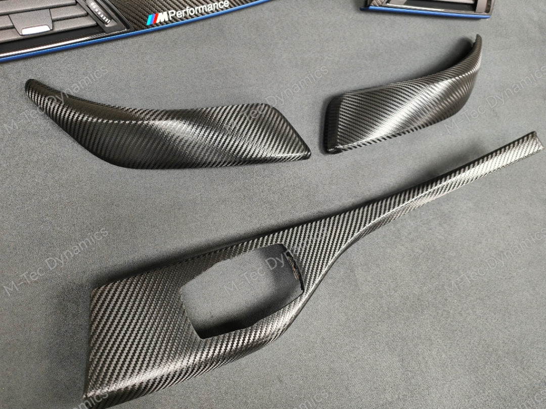 BMW F21 F22 INTERIOR TRIM SET - TEXTURED CARBON / BLUE ACCENT