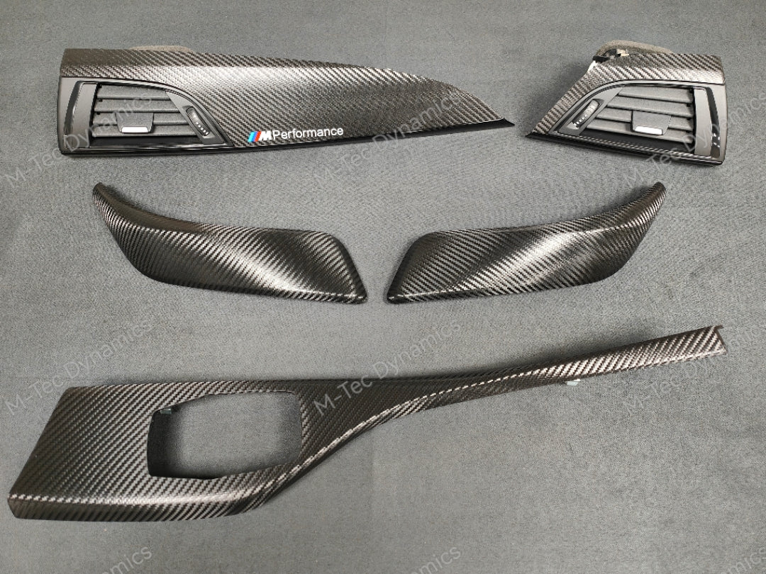 BMW F21 F22 INTERIOR TRIM SET - TEXTURED CARBON / GLOSS BLACK ACCENT