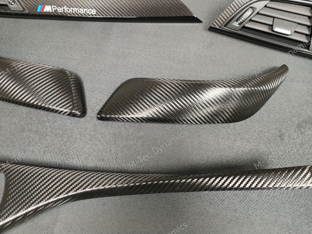 BMW F21 F22 INTERIOR TRIM SET - TEXTURED CARBON / GLOSS BLACK ACCENT