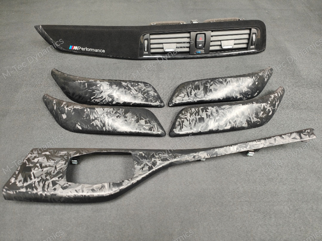 BMW F20 LCI-2 INTERIOR TRIM SET - GLOSS FORGED CARBON / ALCANTARA STYLE