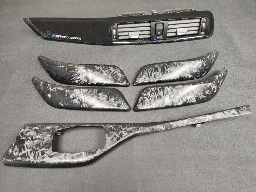 BMW F20 LCI-2 INTERIOR TRIM SET - GLOSS FORGED CARBON / ALCANTARA STYLE