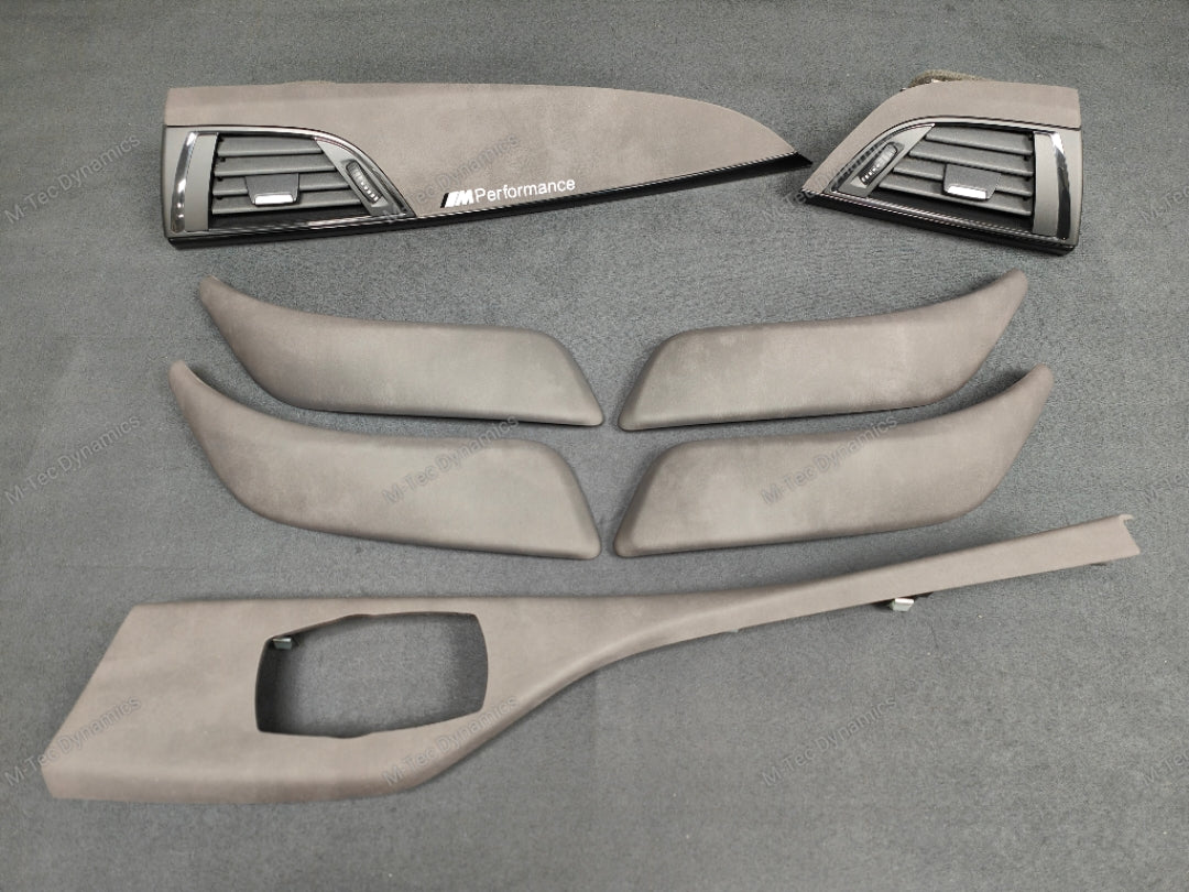 BMW F2X INTERIOR TRIM SET - ALCANTARA LOOK VINYL / GLOSS BLACK ACCENT F20 F21 F22 (MP)