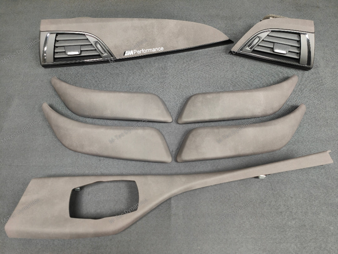 BMW F2X INTERIOR TRIM SET - ALCANTARA LOOK VINYL / GLOSS BLACK ACCENT F20 F21 F22 (MP)