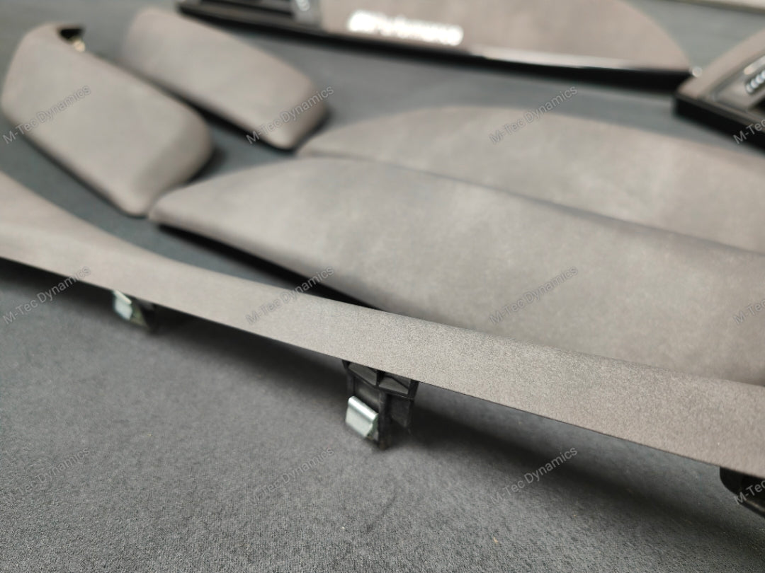 BMW F2X INTERIOR TRIM SET - ALCANTARA LOOK VINYL / GLOSS BLACK ACCENT F20 F21 F22 (MP)