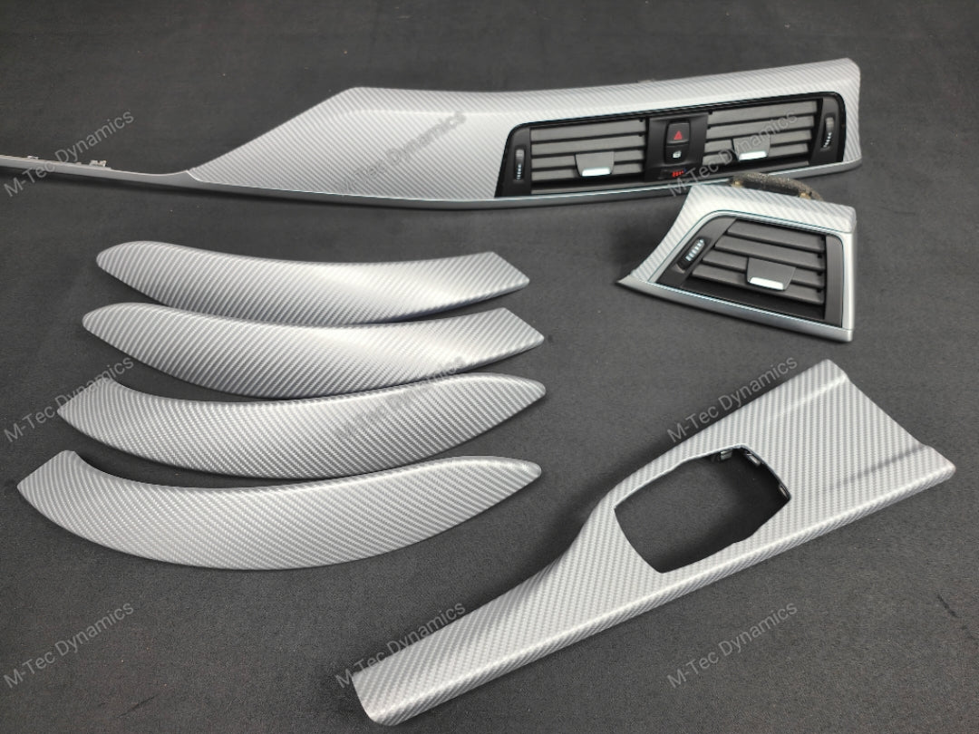 BMW F30 F31 F36 LCI INTERIOR TRIM SET - 4D SILVER CARBON / SILVER ACCENT