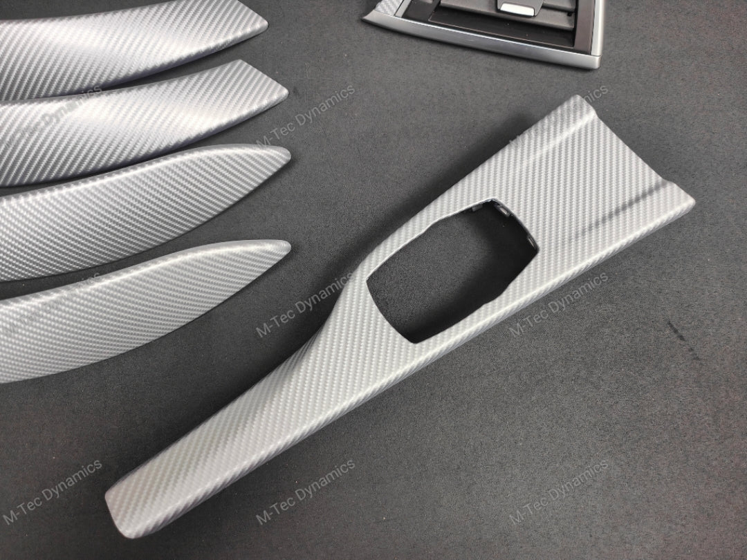 BMW F30 F31 F36 LCI INTERIOR TRIM SET - 4D SILVER CARBON / SILVER ACCENT