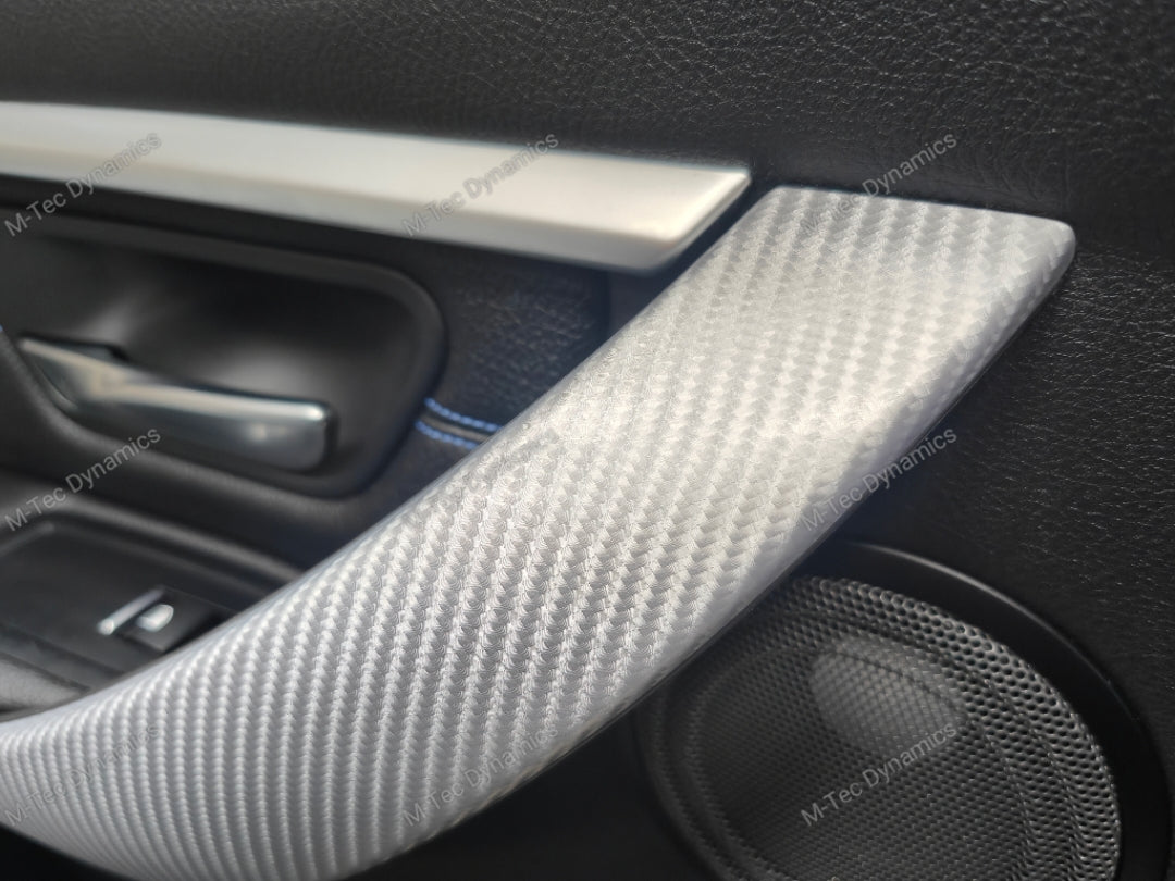 WRAPPING SERVICE - BMW F3X INTERIOR TRIM SET - 4D SILVER CARBON (F30 F31 F32 F33 F36)
