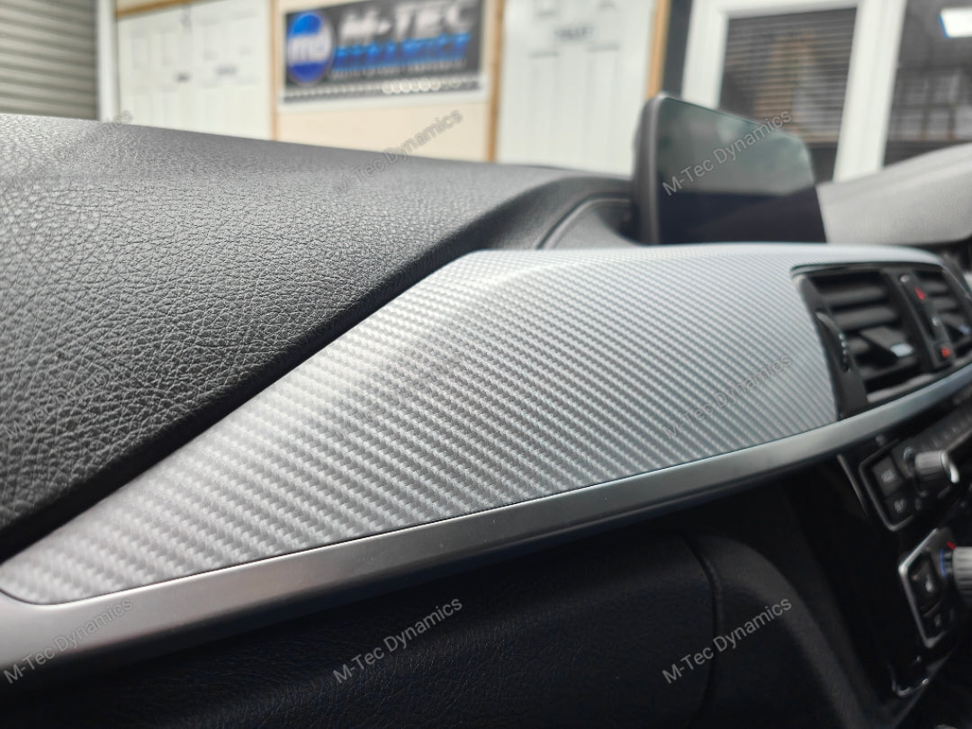 WRAPPING SERVICE - BMW F3X INTERIOR TRIM SET - 4D SILVER CARBON (F30 F31 F32 F33 F36)