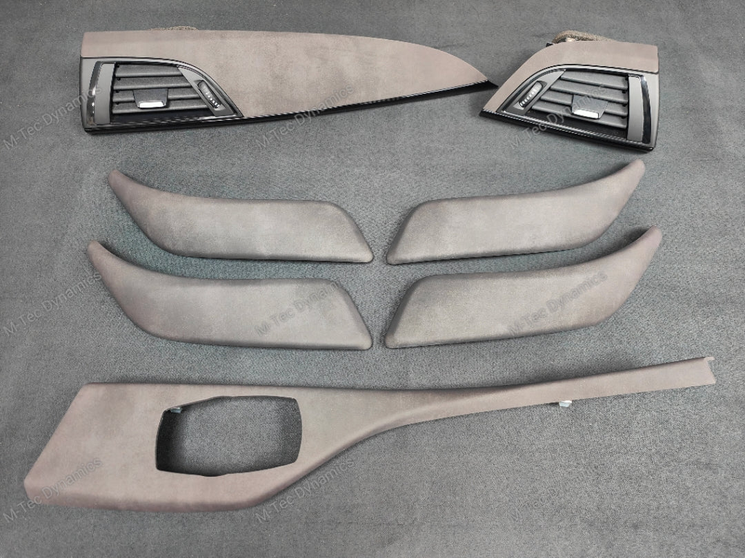BMW F2X INTERIOR TRIM SET - ALCANTARA LOOK VINYL / GLOSS BLACK ACCENT F20 F21 F22