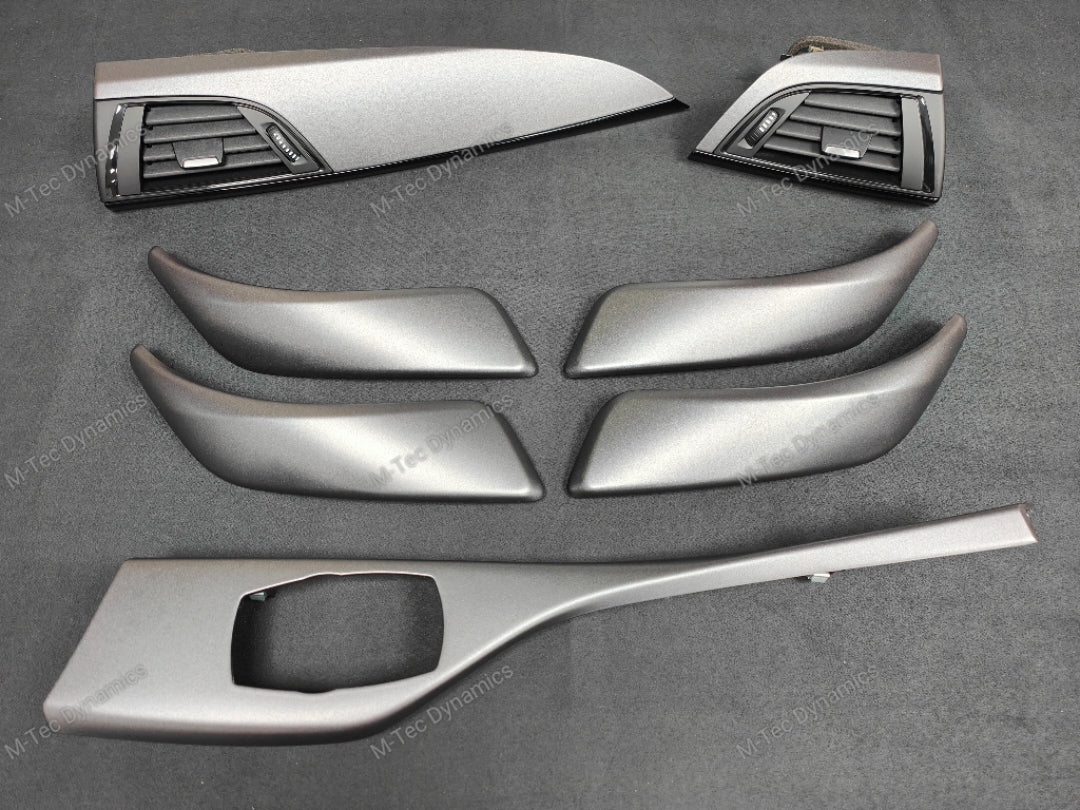 BMW F20 F21 F22 INTERIOR TRIM SET - SHADOW GREY / GLOSS BLACK ACCENT