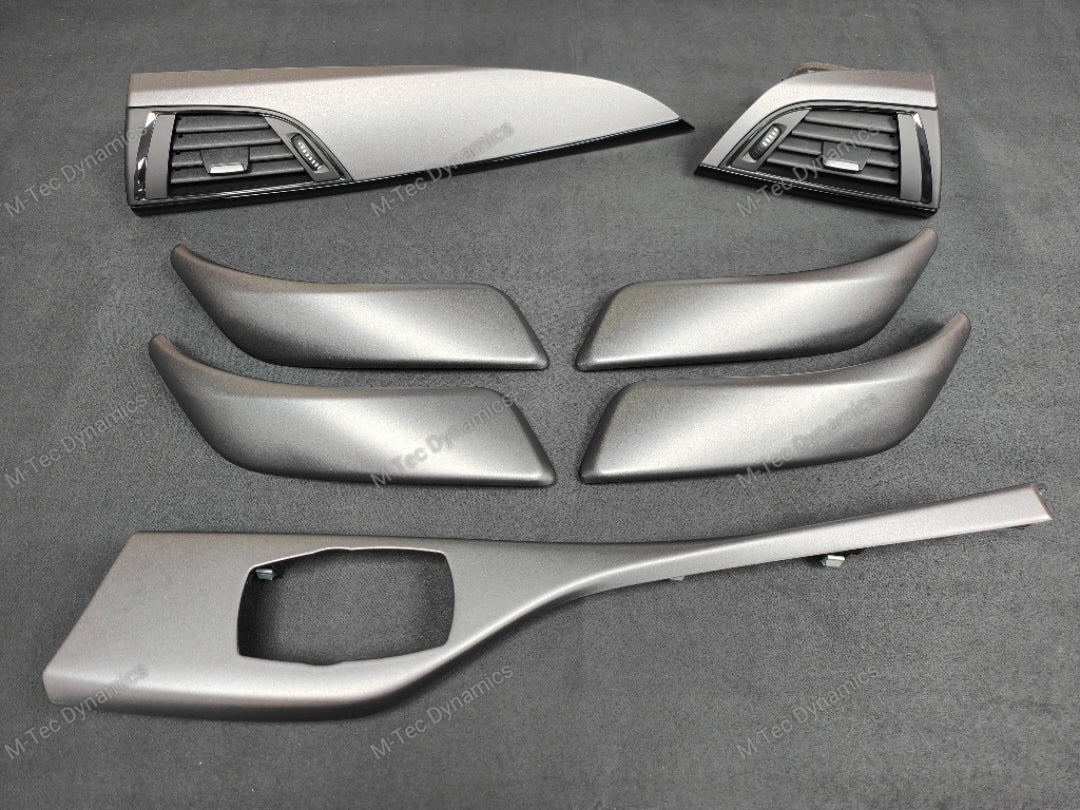BMW F20 F21 F22 INTERIOR TRIM SET - SHADOW GREY / GLOSS BLACK ACCENT