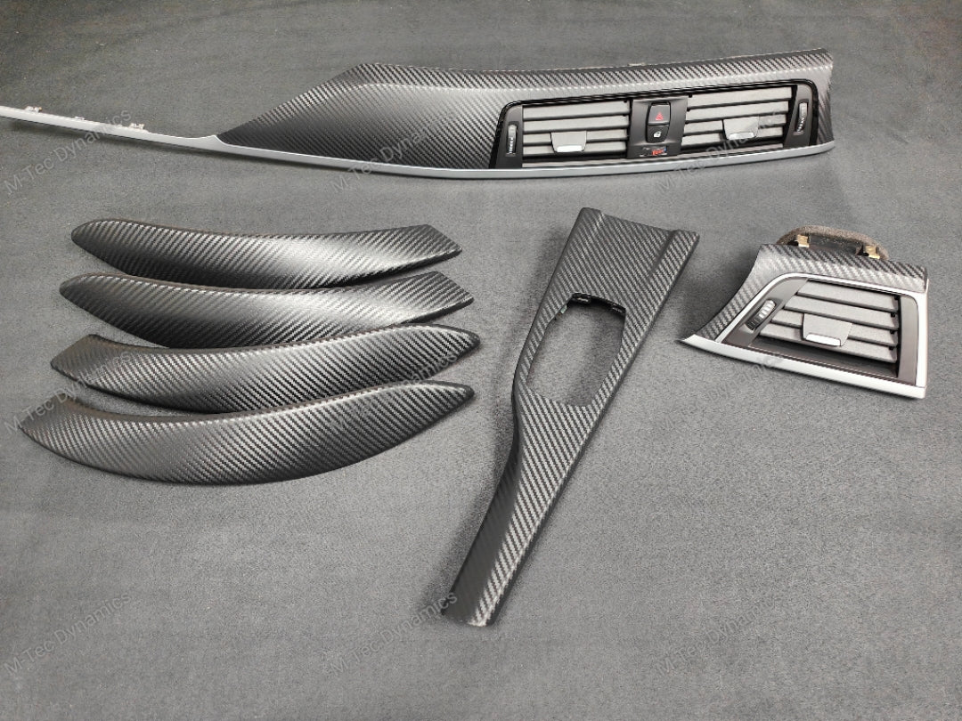 BMW F30 F31 F36 F80 LCI INTERIOR TRIM SET - 3D CARBON / SILVER ACCENT
