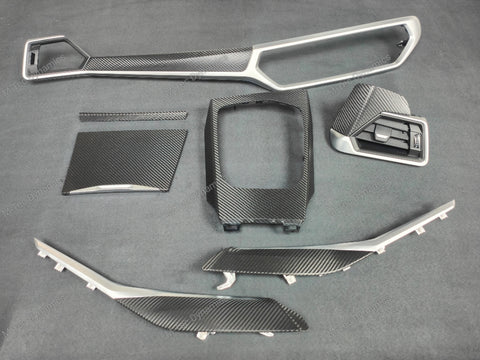 WRAPPING SERVICE - BMW G20 G21 INTERIOR TRIM SET - DEEP TEXTURED GLOSSY BLACK CARBON (MTD-TEX)