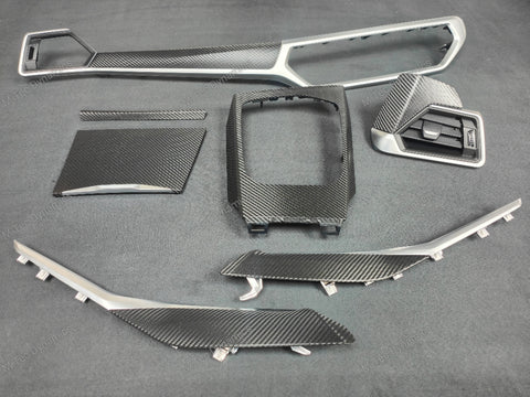 WRAPPING SERVICE - BMW G20 G21 INTERIOR TRIM SET - DEEP TEXTURED GLOSSY BLACK CARBON (MTD-TEX)