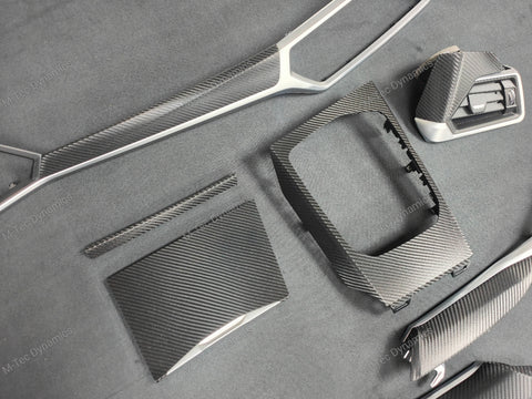 WRAPPING SERVICE - BMW G20 G21 INTERIOR TRIM SET - DEEP TEXTURED GLOSSY BLACK CARBON (MTD-TEX)