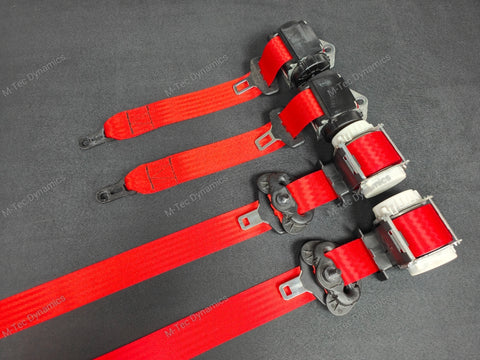 BMW 4-SERIES F32 / F82 M4 COUPE RED FRONT & REAR SEAT BELT SET