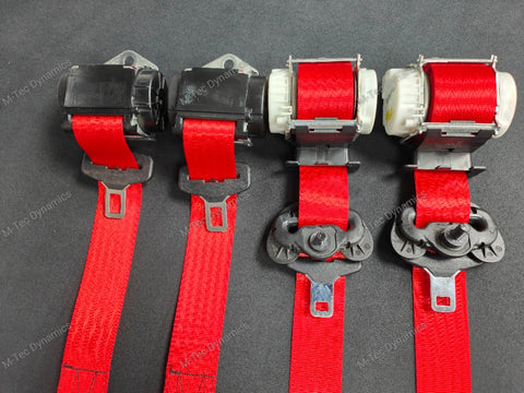 BMW 4-SERIES F32 / F82 M4 COUPE RED FRONT & REAR SEAT BELT SET