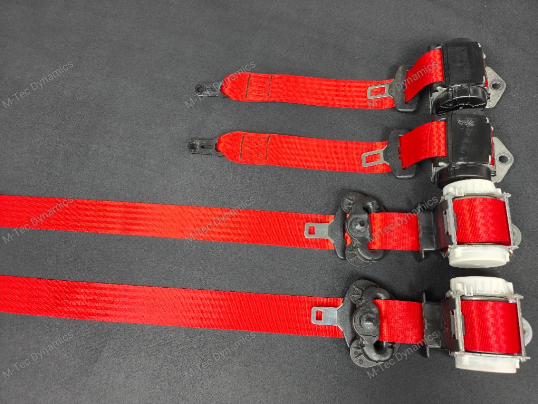 BMW 2-SERIES F22 COUPE RED FRONT & REAR SEAT BELT SET