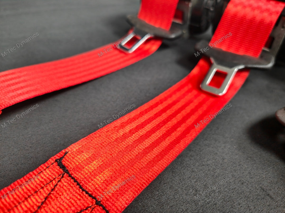 BMW 2-SERIES F22 COUPE RED FRONT & REAR SEAT BELT SET
