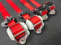 BMW 2-SERIES F22 COUPE RED FRONT & REAR SEAT BELT SET