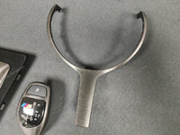 WRAPPING SERVICE - BMW F3X INTERIOR TRIM SET - BLACK BRUSHED ALUMINIUM / ALCANTARA - (F30 F31 F32 F33 F36)