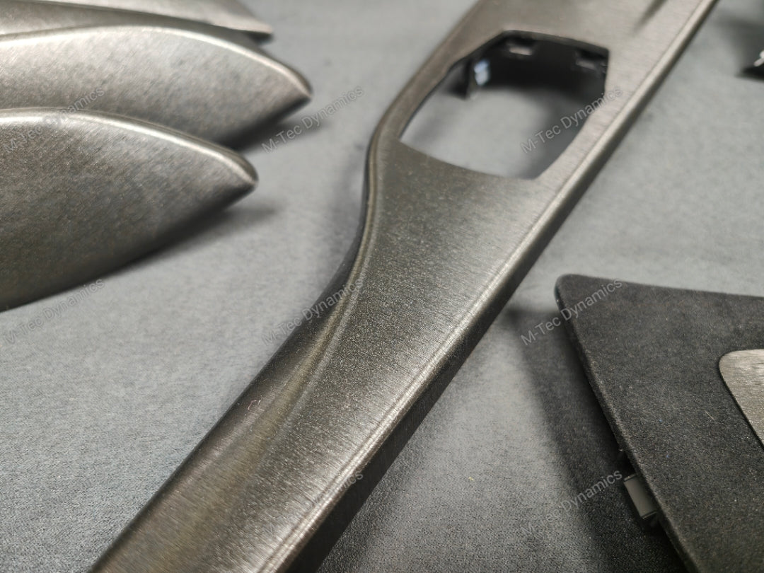 WRAPPING SERVICE - BMW F3X INTERIOR TRIM SET - BLACK BRUSHED ALUMINIUM / ALCANTARA - (F30 F31 F32 F33 F36)