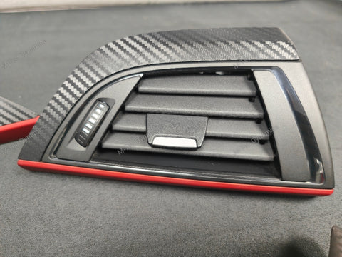 BMW F20 INTERIOR TRIM SET - 3D CARBON / MATT RED ACCENT (#32)