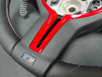BMW F-SERIES NAPPA LEATHER TRI-STITCH / CUSTOM / RED M4 FASCIA STEERING WHEEL - BMW 1 2 3 4 5 X SERIES