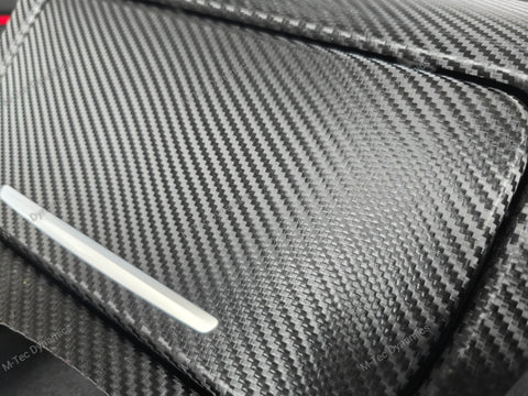 BMW F10 F11 AUTO INTERIOR TRIM SET - DEEP TEXTURED GLOSSY BLACK CARBON / RED ACCENT (MTD-TEX)