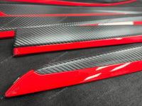 BMW F10 F11 AUTO INTERIOR TRIM SET - TEXTURED GLOSSY BLACK CARBON / RED ACCENT (MTD-TEX)