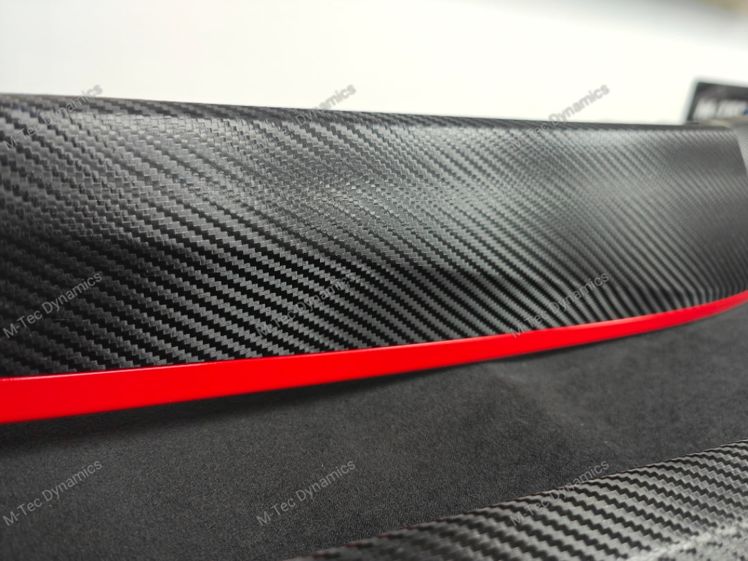 BMW F10 F11 AUTO INTERIOR TRIM SET - TEXTURED GLOSSY BLACK CARBON / RED ACCENT (MTD-TEX)